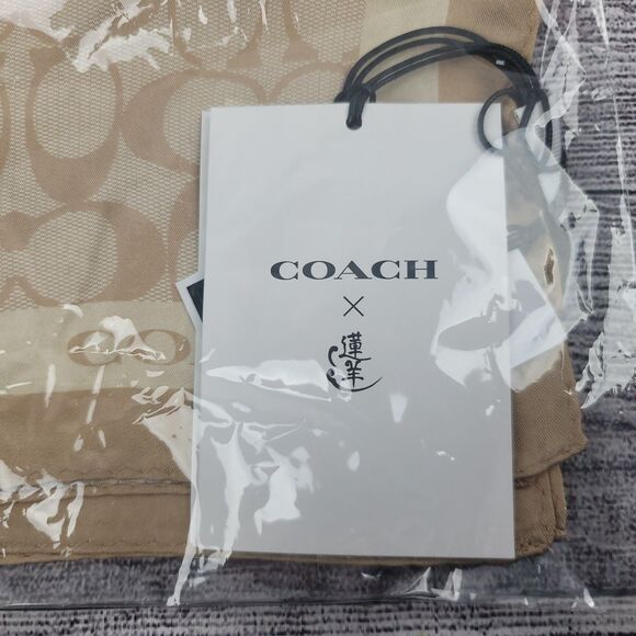 NWT Coach New Year Signature Silk Bandana Scarf With Dragon CQ241 - Picture 3 of 8